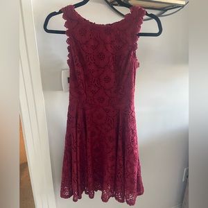 Red lace dress